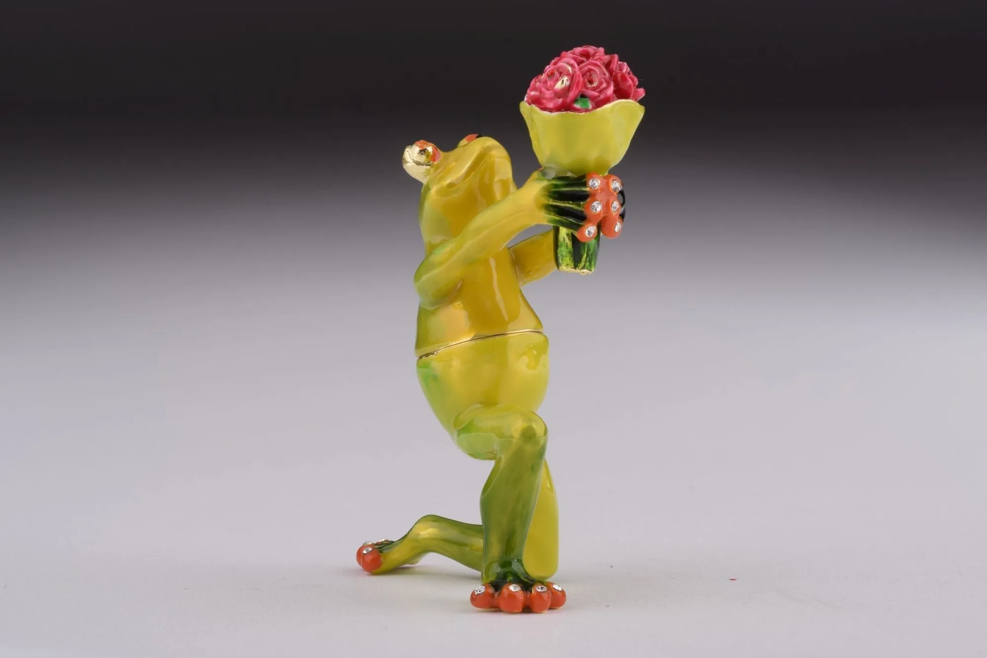 Romantic Frog Holding Flowers