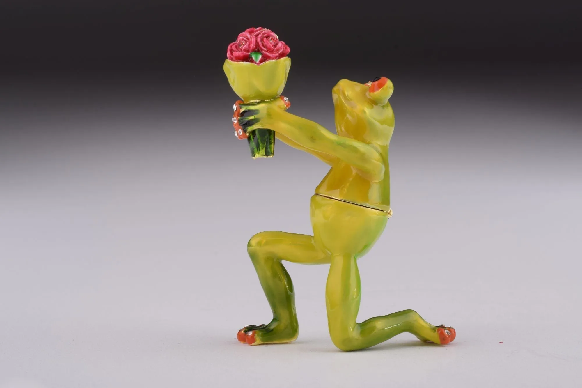 Romantic Frog Holding Flowers