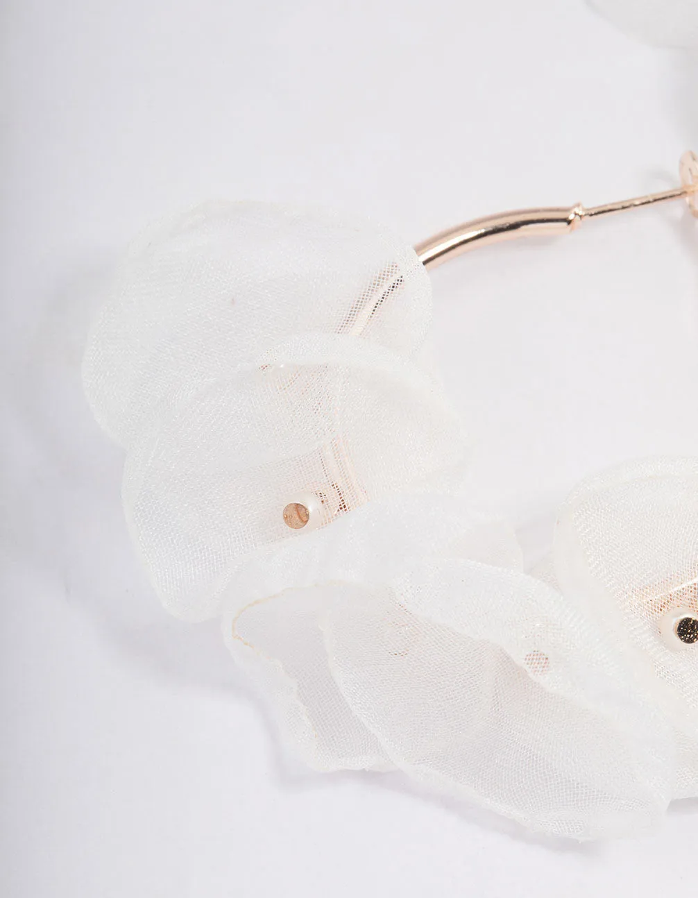 Rose Gold Petal Hoop Earrings
