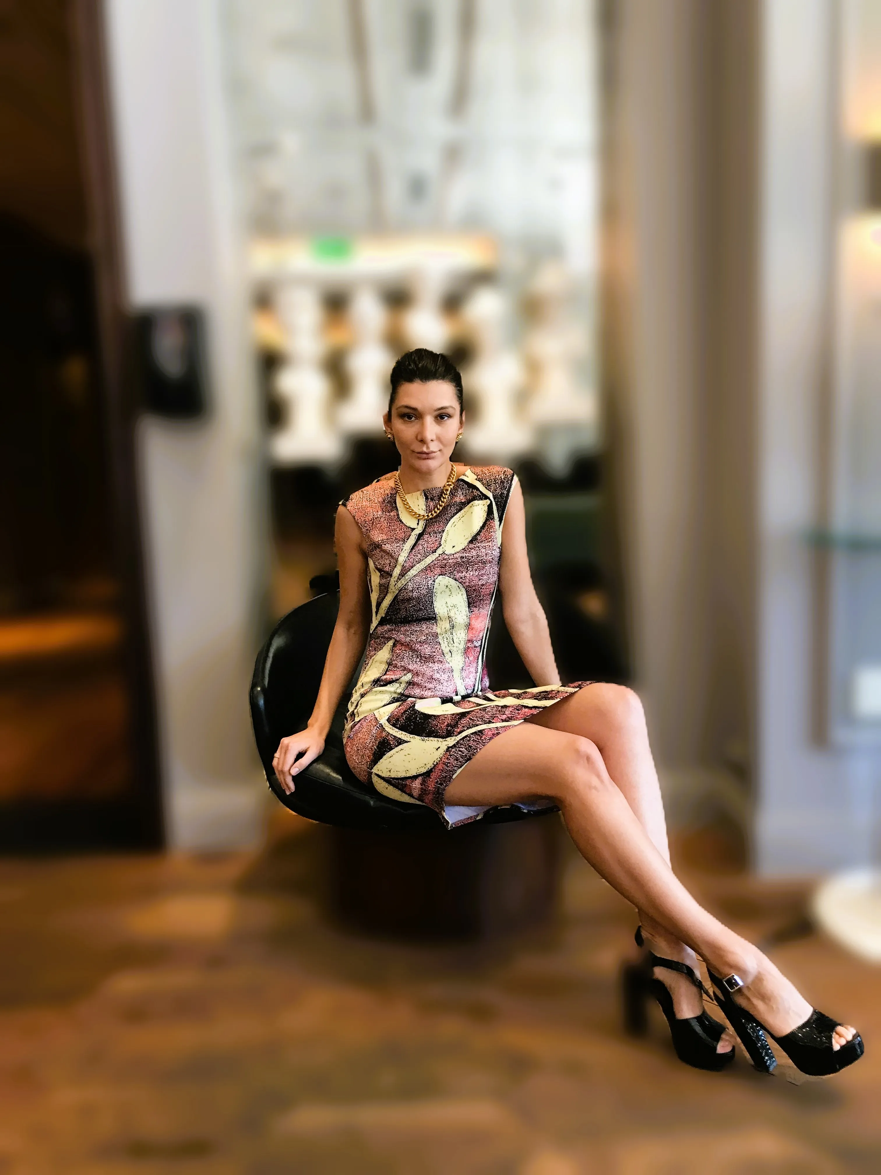 Rose Gold Sunrise Asymmetric Dress