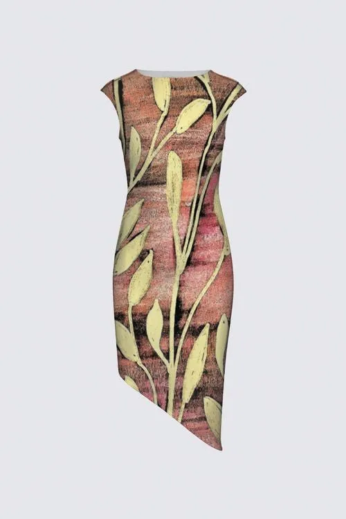 Rose Gold Sunrise Asymmetric Dress