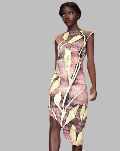 Rose Gold Sunrise Asymmetric Dress