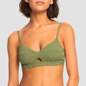 Roxy Current Coolness Bralette Bikini Top Loden Green - Womens