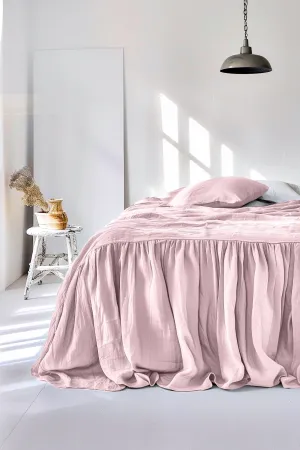 Ruffle bedskirt - pink