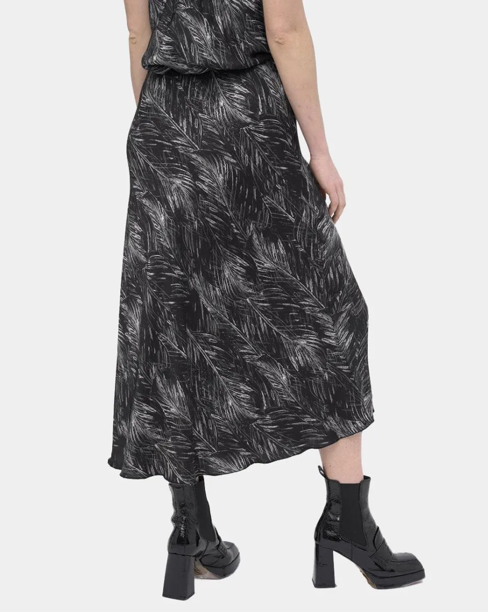 Ruffle Leaf Midi Skirt