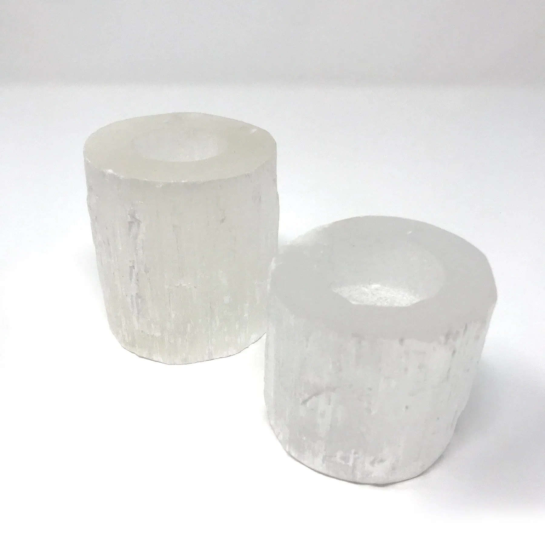 Selenite Cylinder Candle Holder