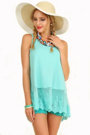 Sleeveless A Line Lace Trim Top by Umgee