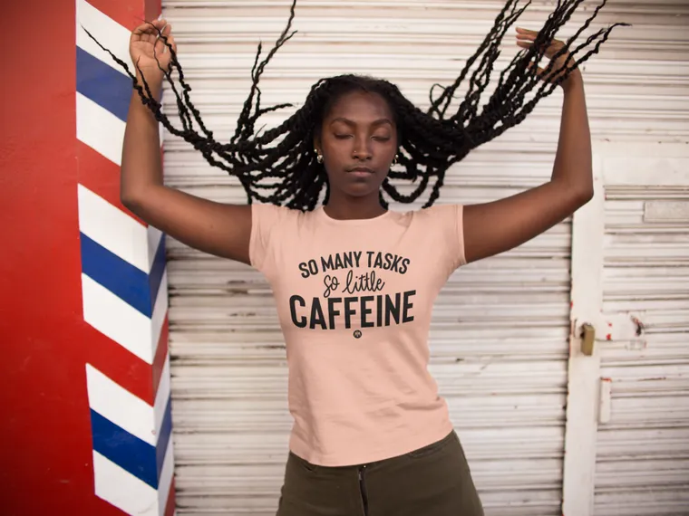 So Little Caffeine Unisex Black Tees S-XL