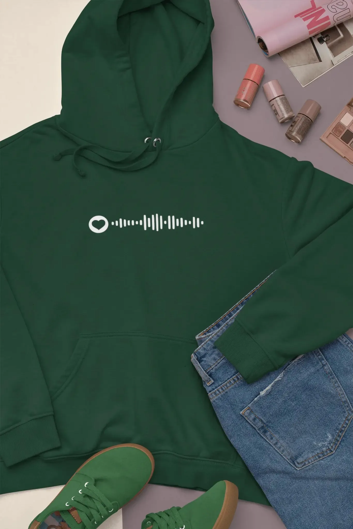 Spotify Music Code Embroidered Unisex Hoodie