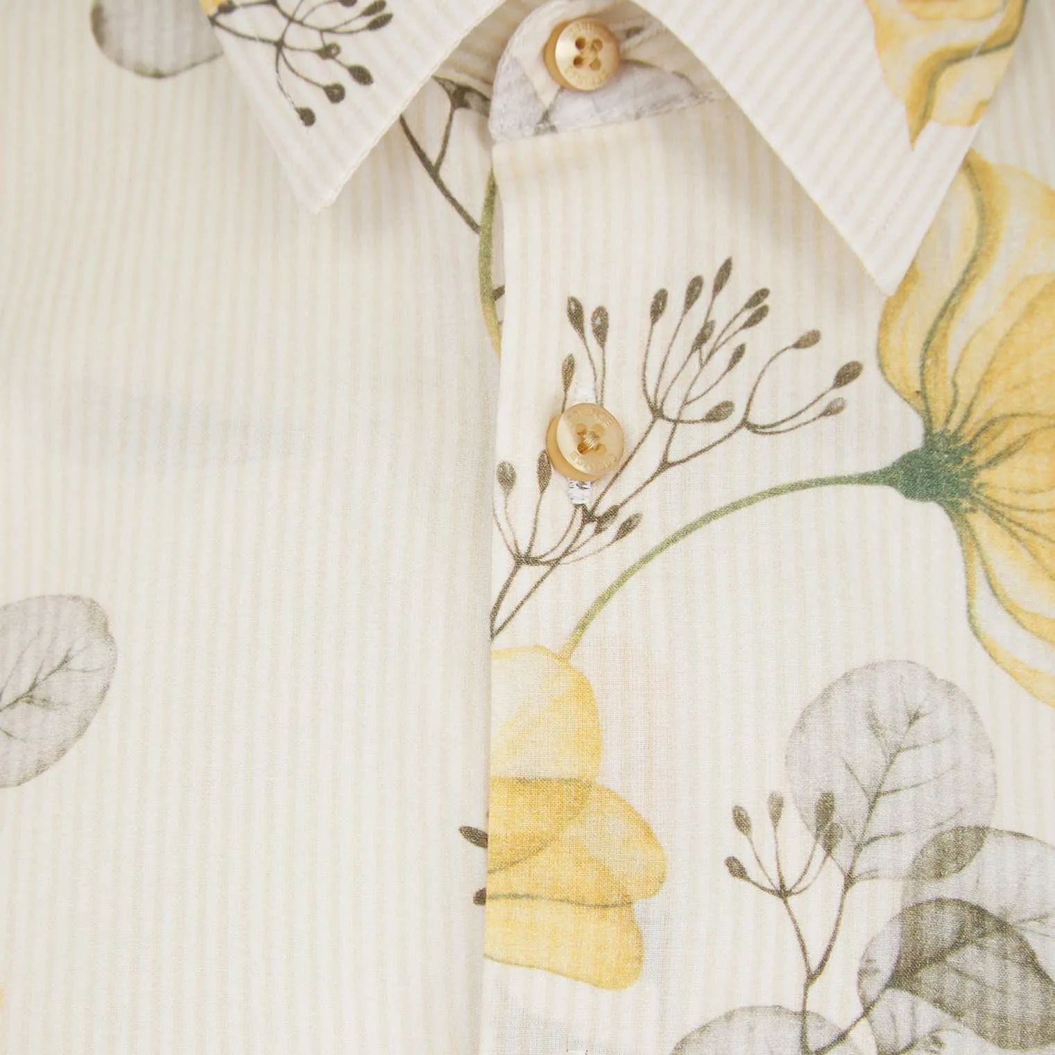SSEINSE CAMICIA FLORAL PRINT LINEN SHIRT