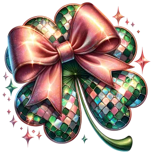 St. Patrick_s Day Sparkling Pink Bow DTF (direct-to-film) Transfer