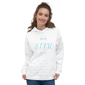 STFU Divide the Weak Hoodie - Pink & Blue on White