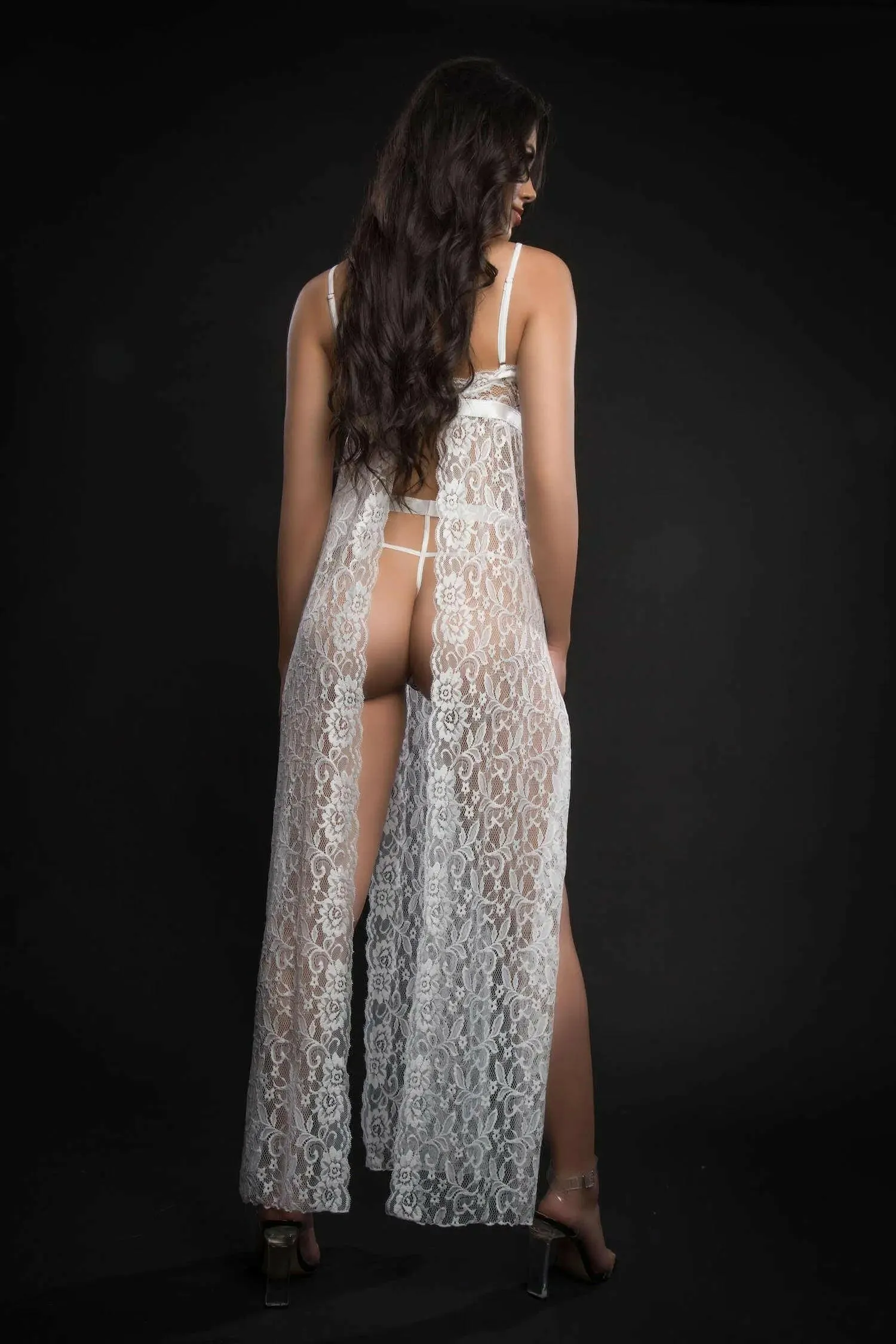 Strappy Halter Laced Nightgown