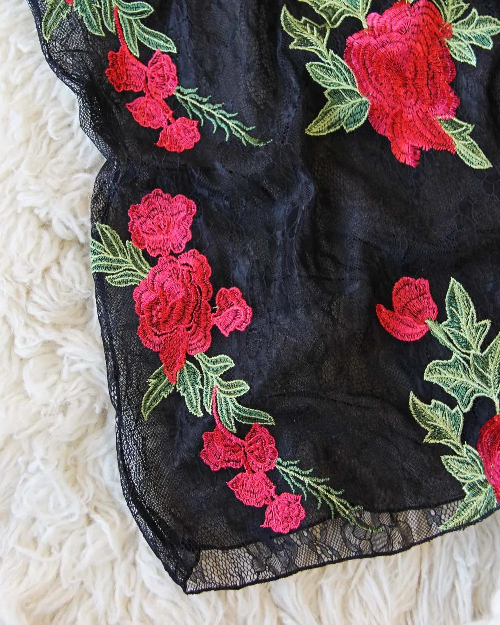 Sugared Rose Layering Tunic in Black