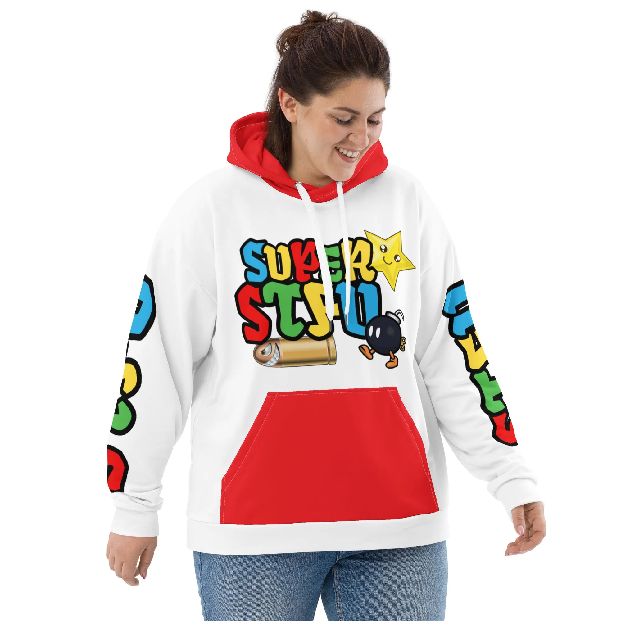 Super STFU Unisex Hoodie - White/Red