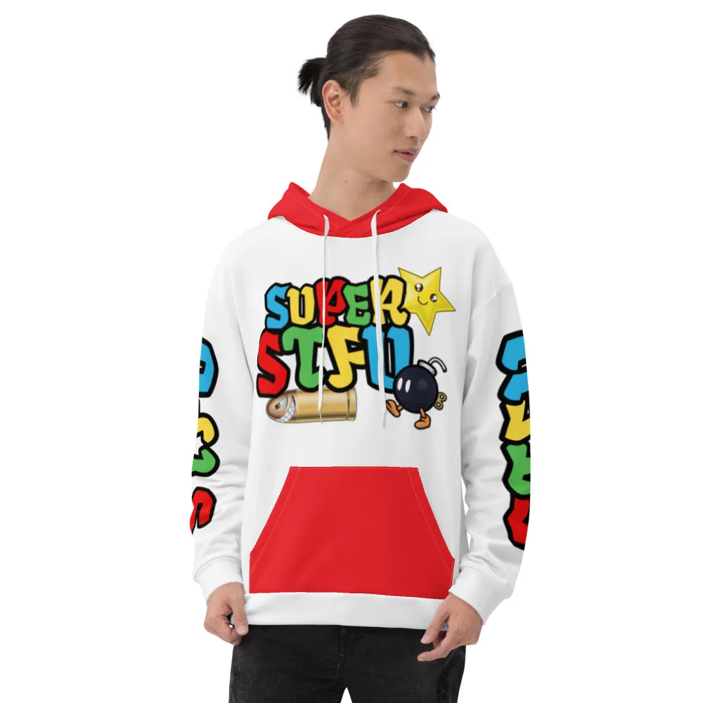 Super STFU Unisex Hoodie - White/Red