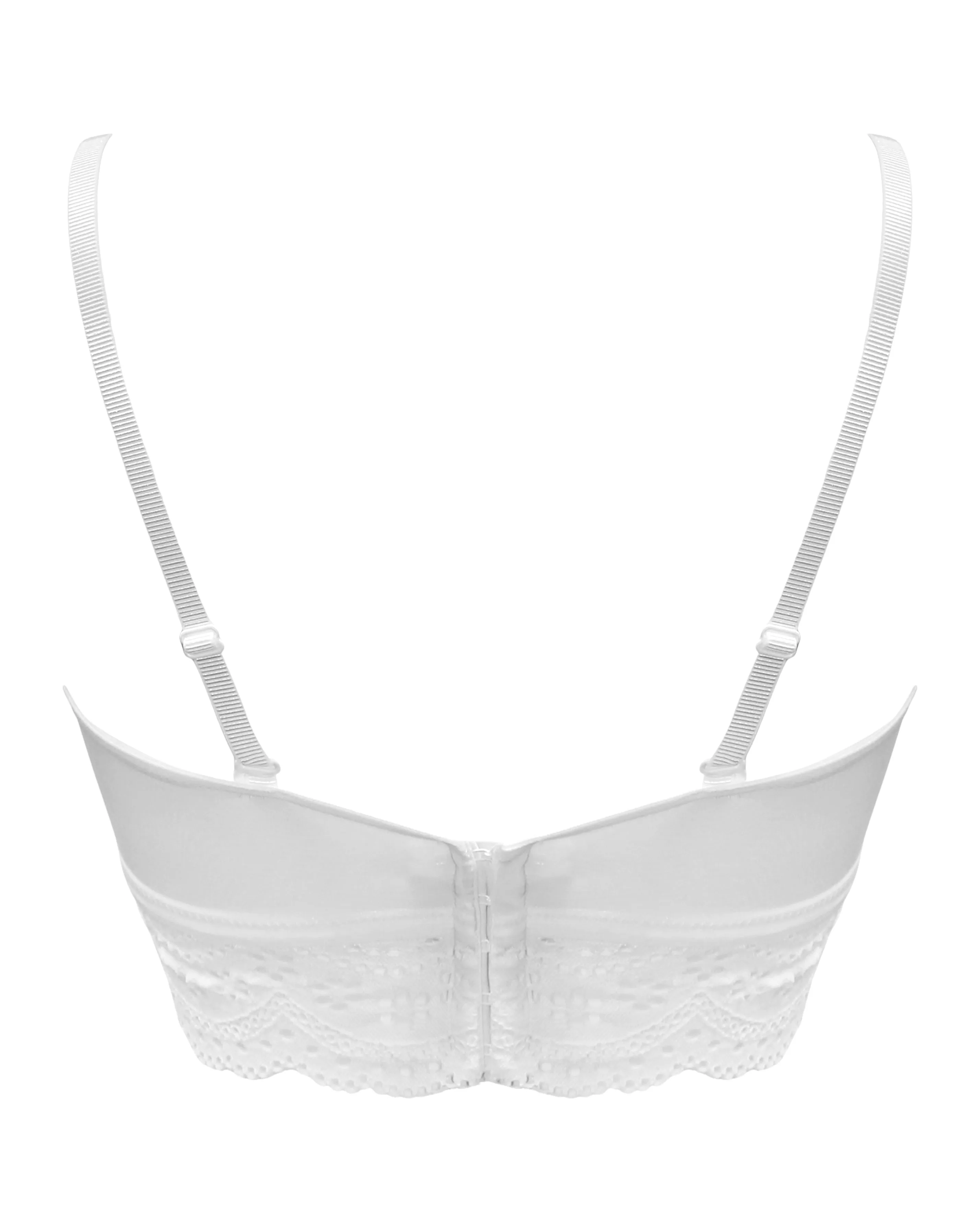 Swoon Strapless Longline Bra In White - Pour Moi