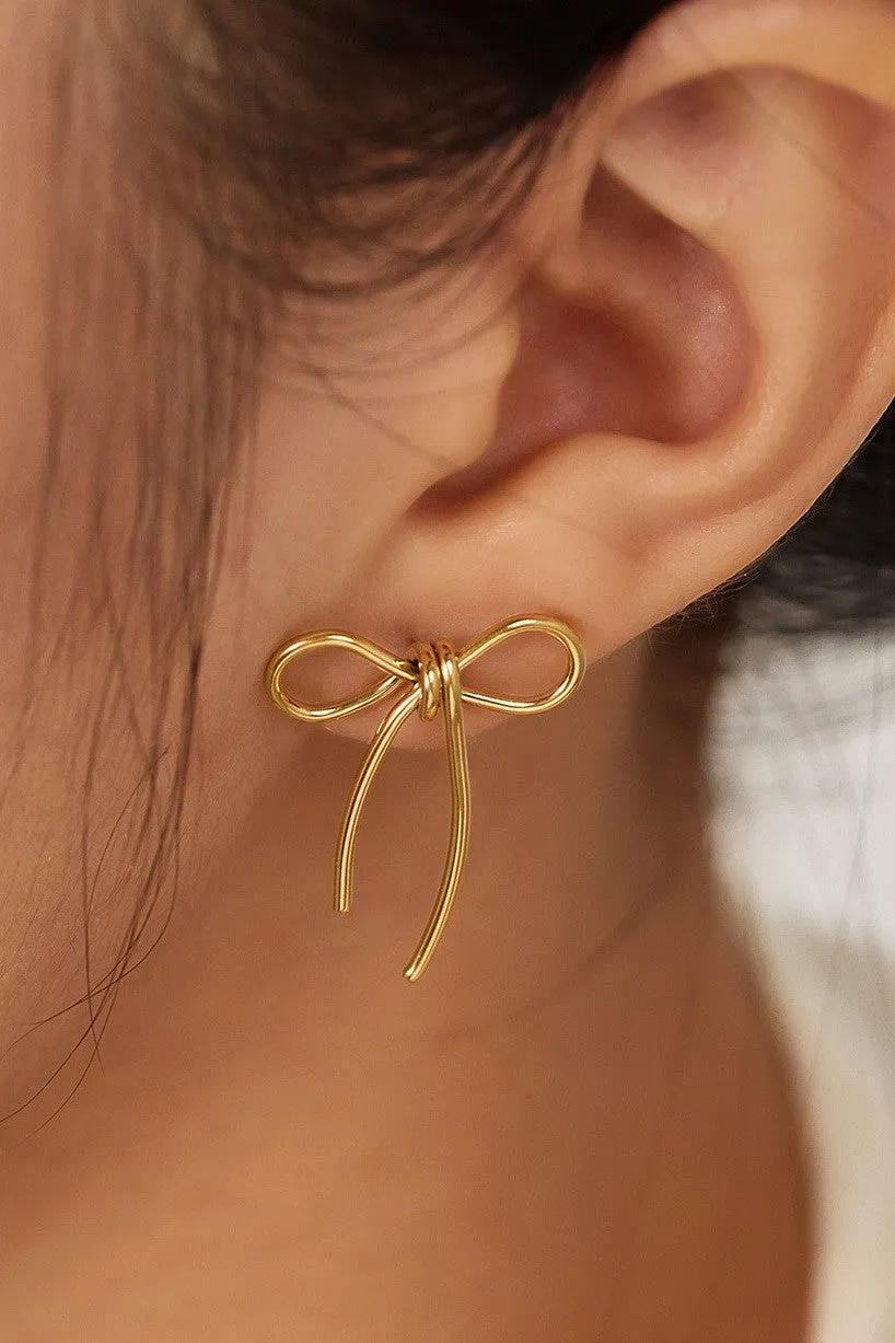 The Miliana 18K Gold Plated Bow Stud Earrings