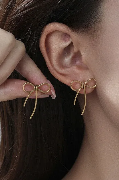 The Miliana 18K Gold Plated Bow Stud Earrings