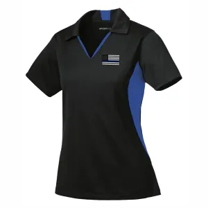 Thin Blue Line Ladies Side Blocked Micropique Sport-Wick® Polo