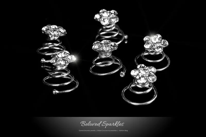 Tonia Flower Hair Twist Pin | Rhinestone