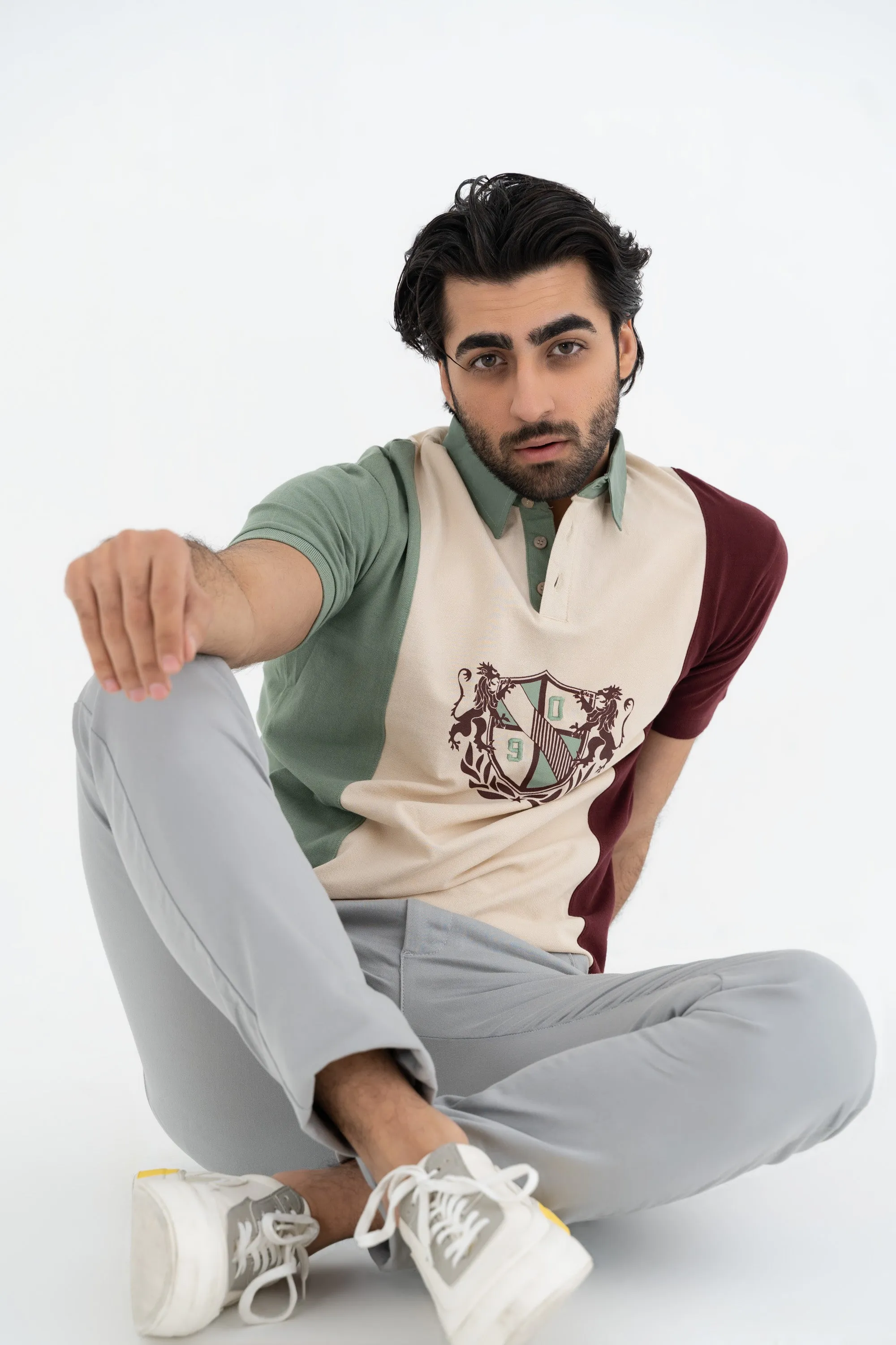 Tri-Colored Polo Shirt