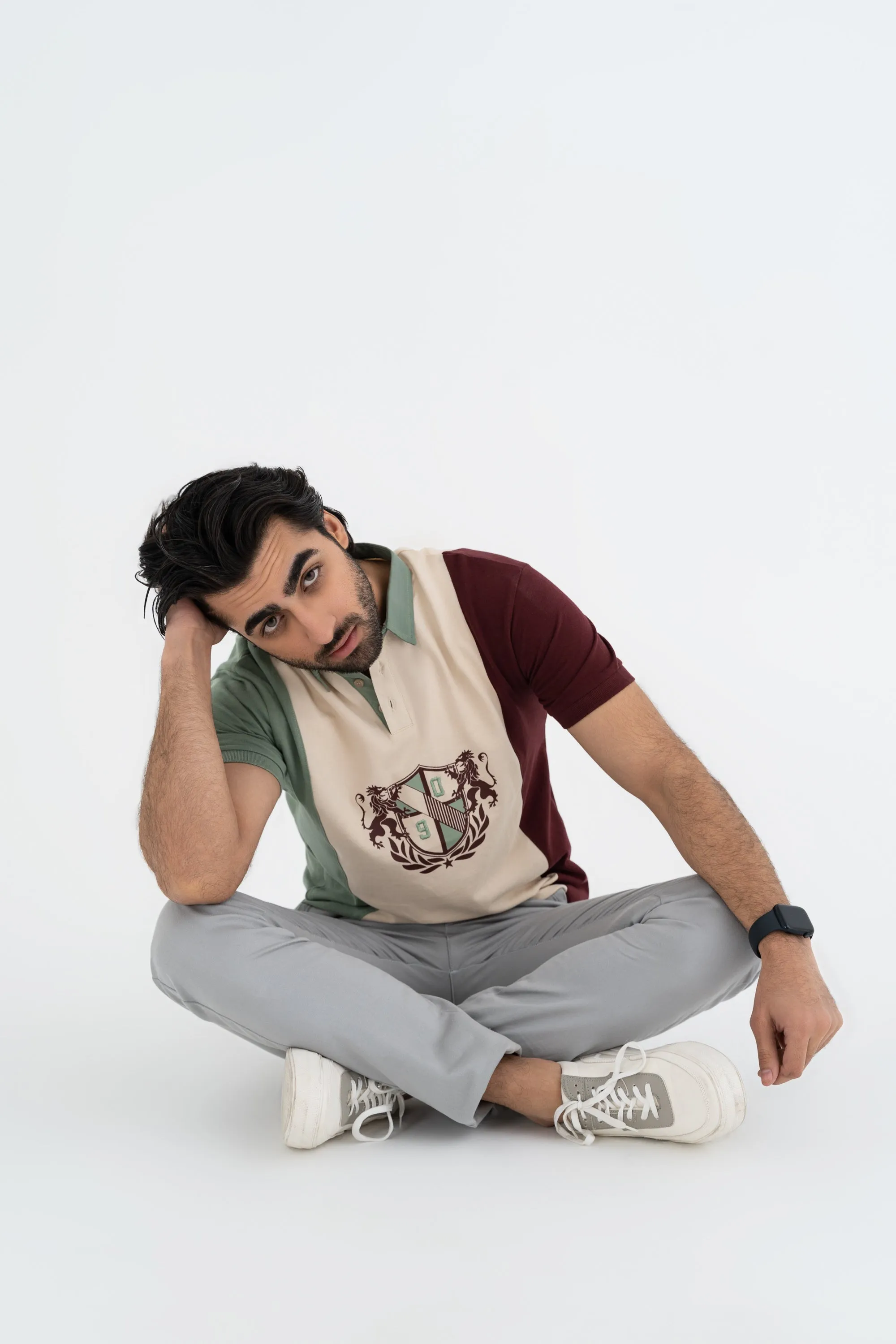 Tri-Colored Polo Shirt