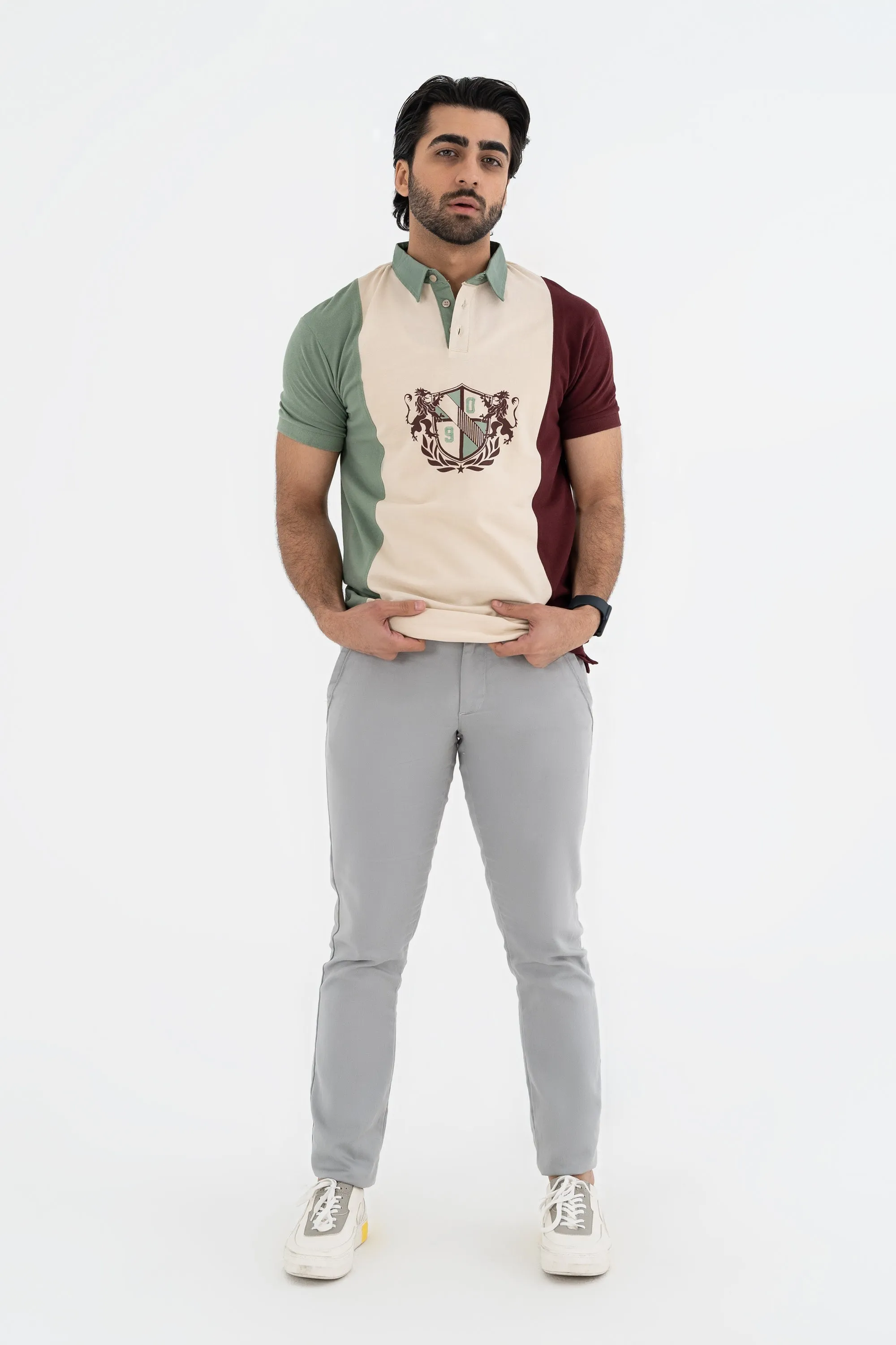 Tri-Colored Polo Shirt