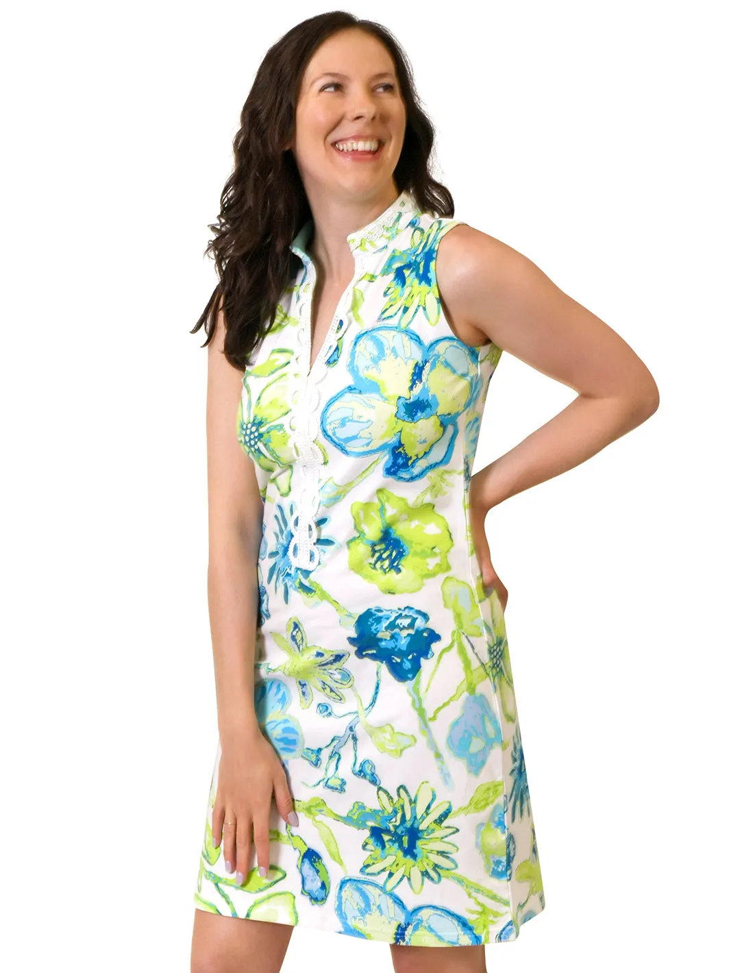 Tula Lace Trimmed Shift Dress Blooms