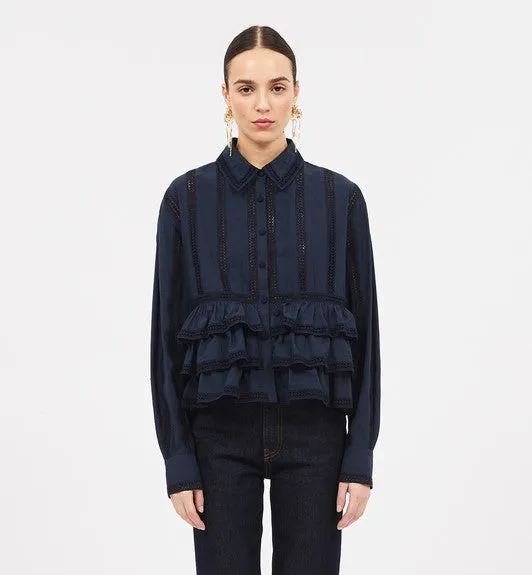 Ulla Johnson Harper Blouse - Midnight
