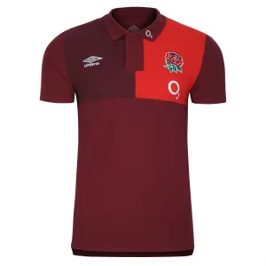 Umbro England Rugby Mens CVC Polo Shirt | Tibetan Red | 2023/24