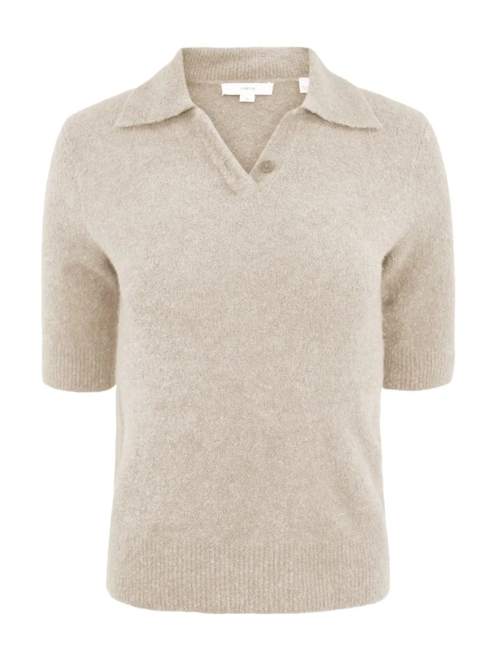 Vince Soft Boucle Short Sleeve Polo in Lake Stone