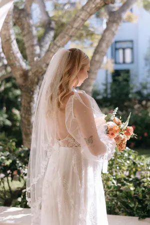 Vine & Leaf Fingertip Wedding Veil, Whimsical Bridal Veil