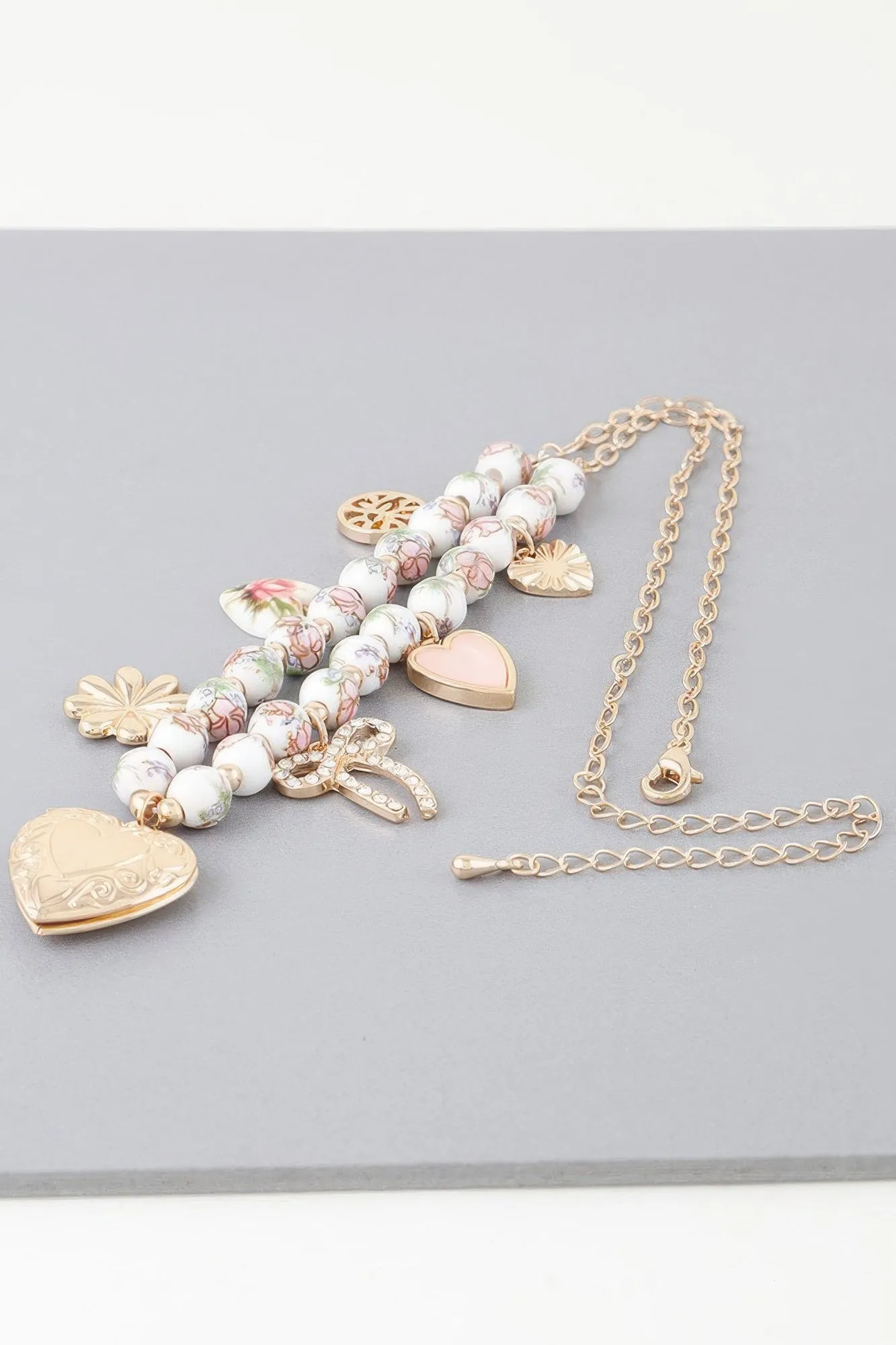 Vintage Heart Charms Necklace
