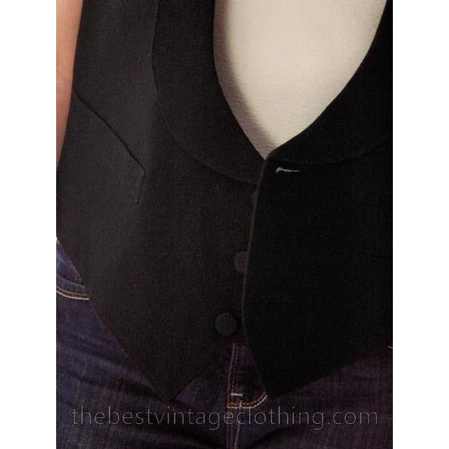 Vintage Mens Antique Victorian Wool Vest Buckle Back Small 37 Chest