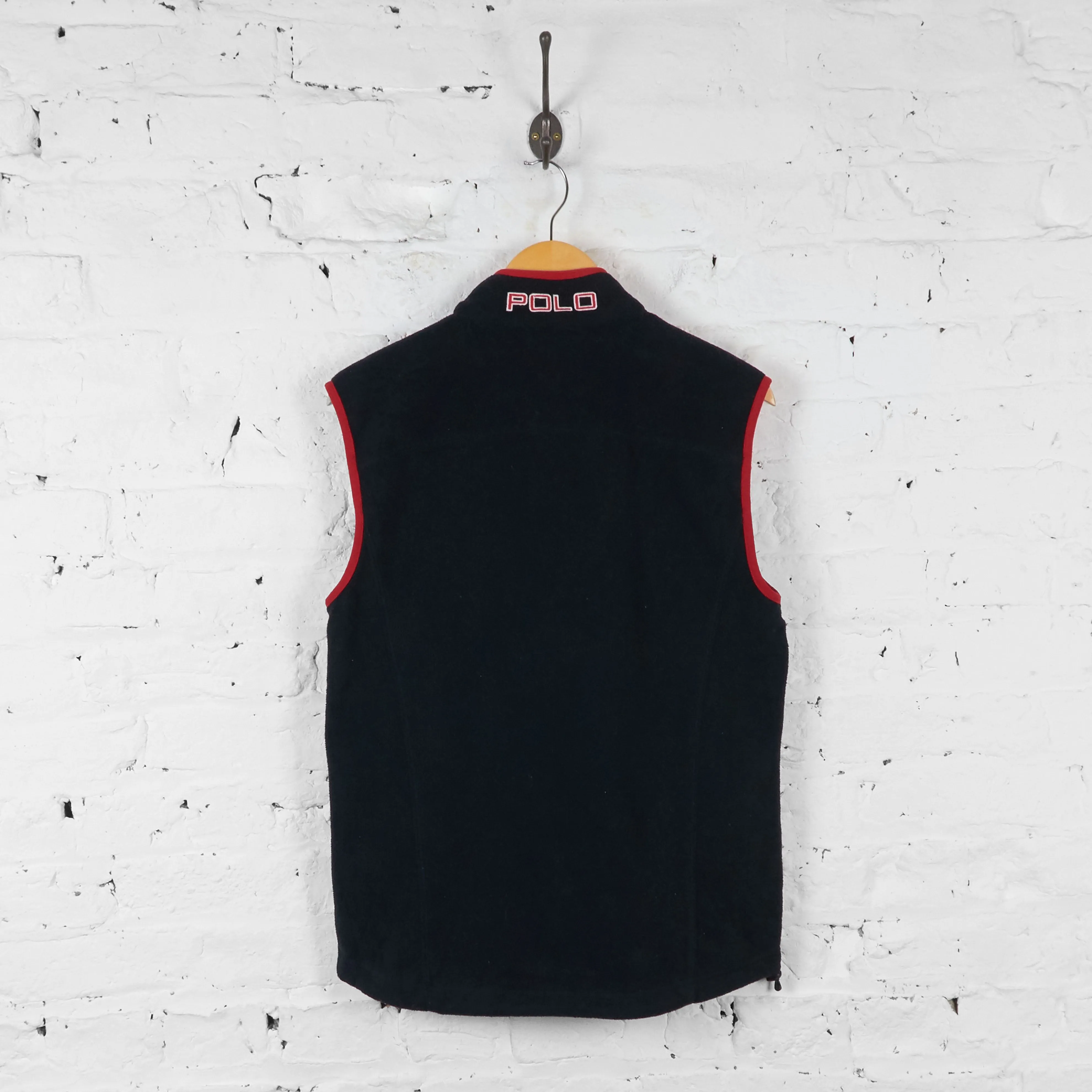 Vintage Ralph Lauren Polo Sleeveless Fleece - Black/Red - M