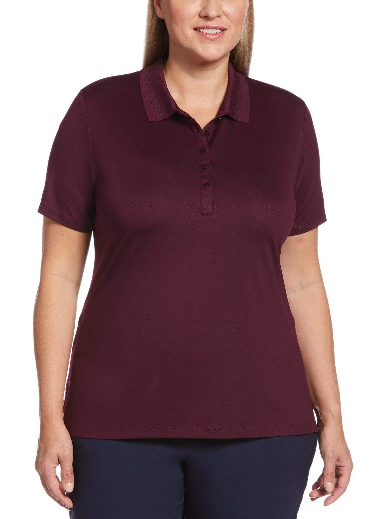 Womens Plus Micro Hex Polo