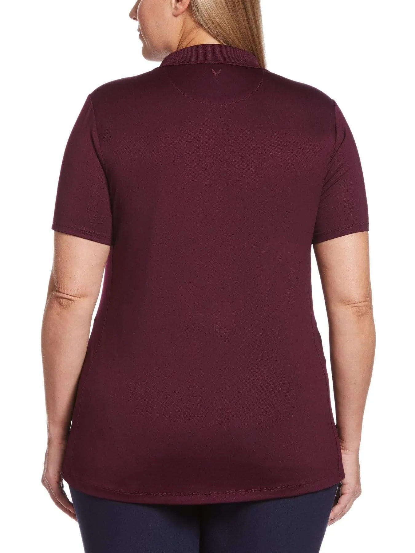 Womens Plus Micro Hex Polo