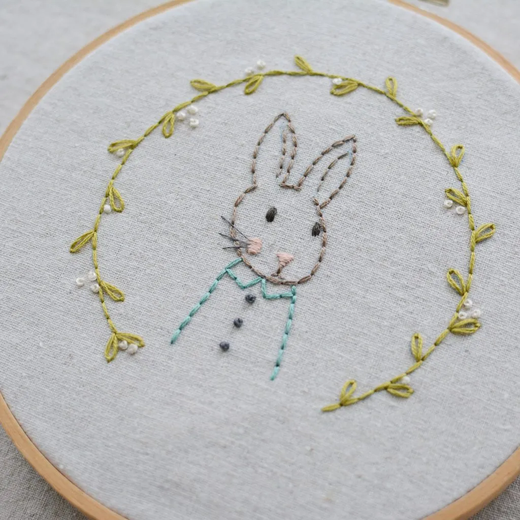 Woodland Bunny Embroidery Pocket Pattern