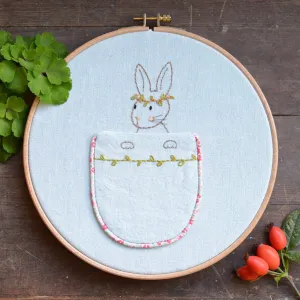 Woodland Bunny Embroidery Pocket Pattern