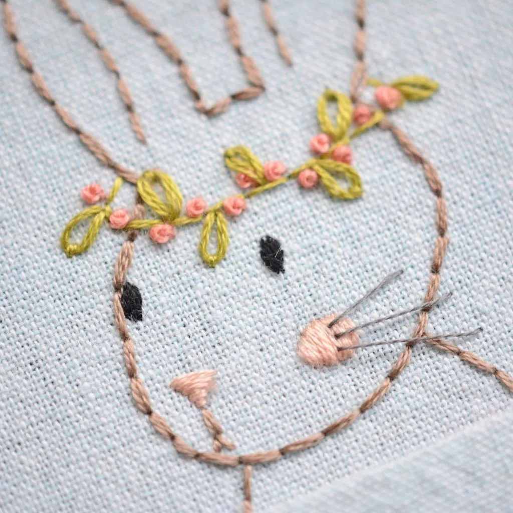 Woodland Bunny Embroidery Pocket Pattern