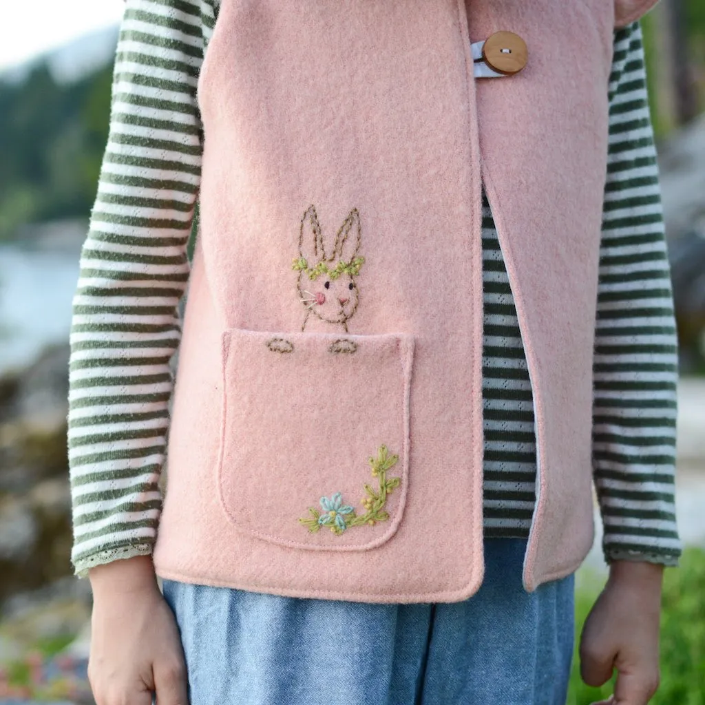 Woodland Bunny Embroidery Pocket Pattern