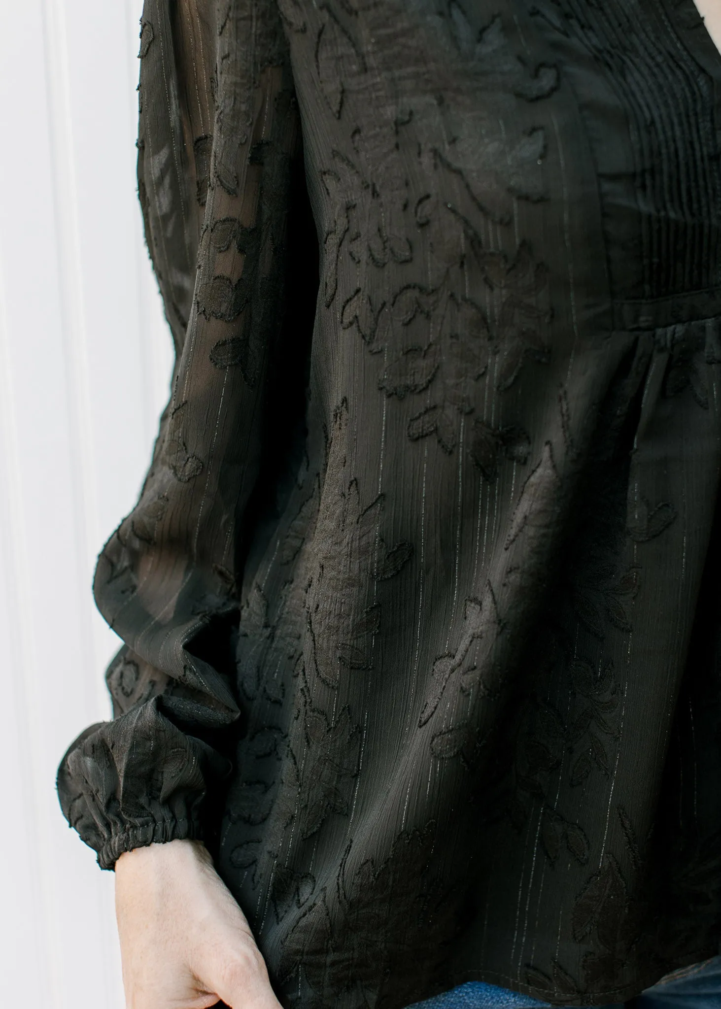 XZ Black Textured Blouse
