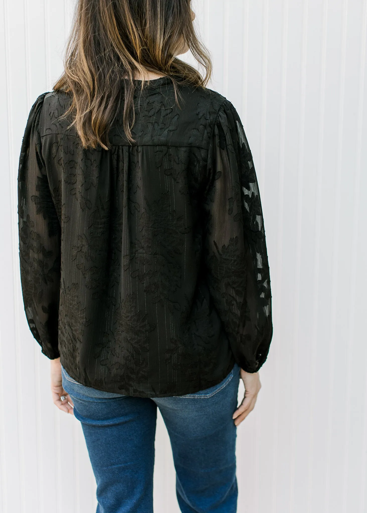 XZ Black Textured Blouse