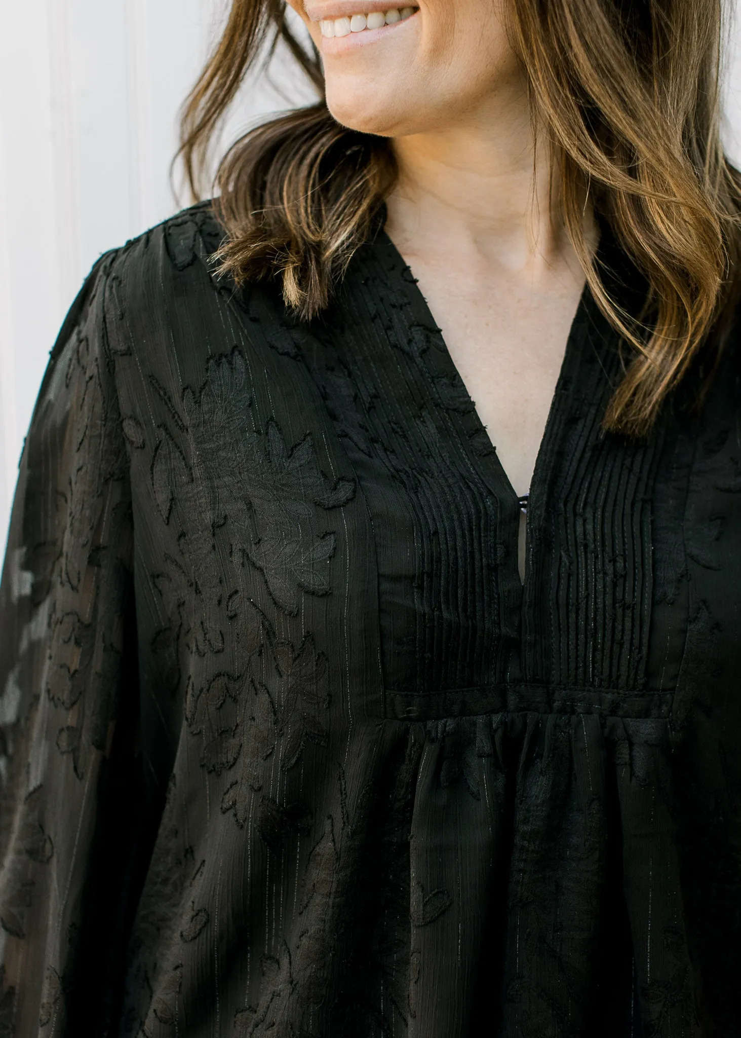 XZ Black Textured Blouse