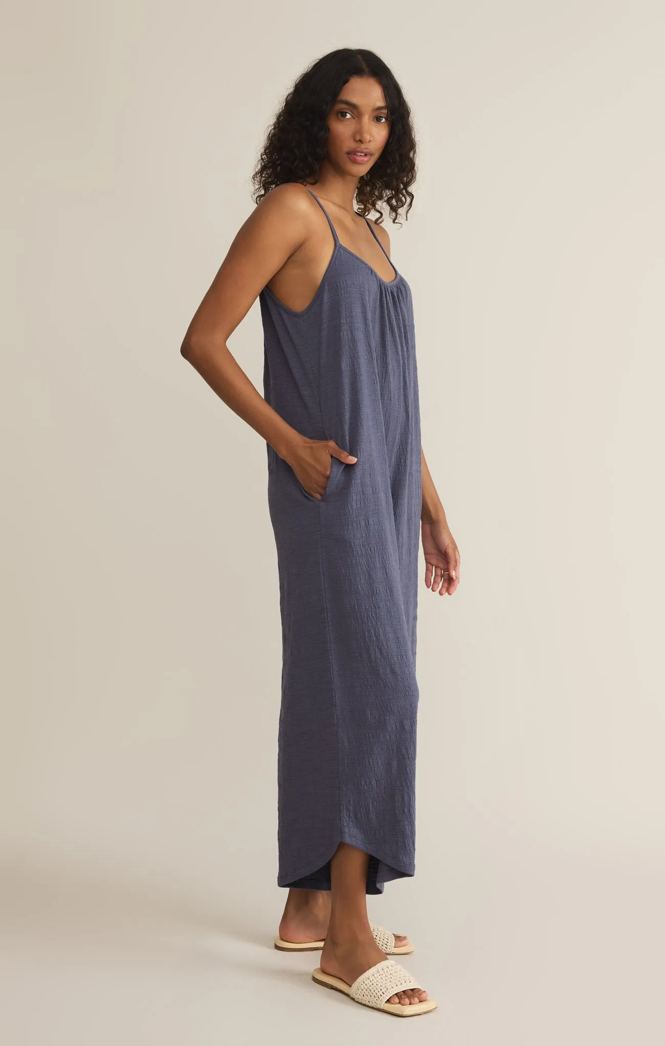 Z Supply Textured Flare Jumpsuit