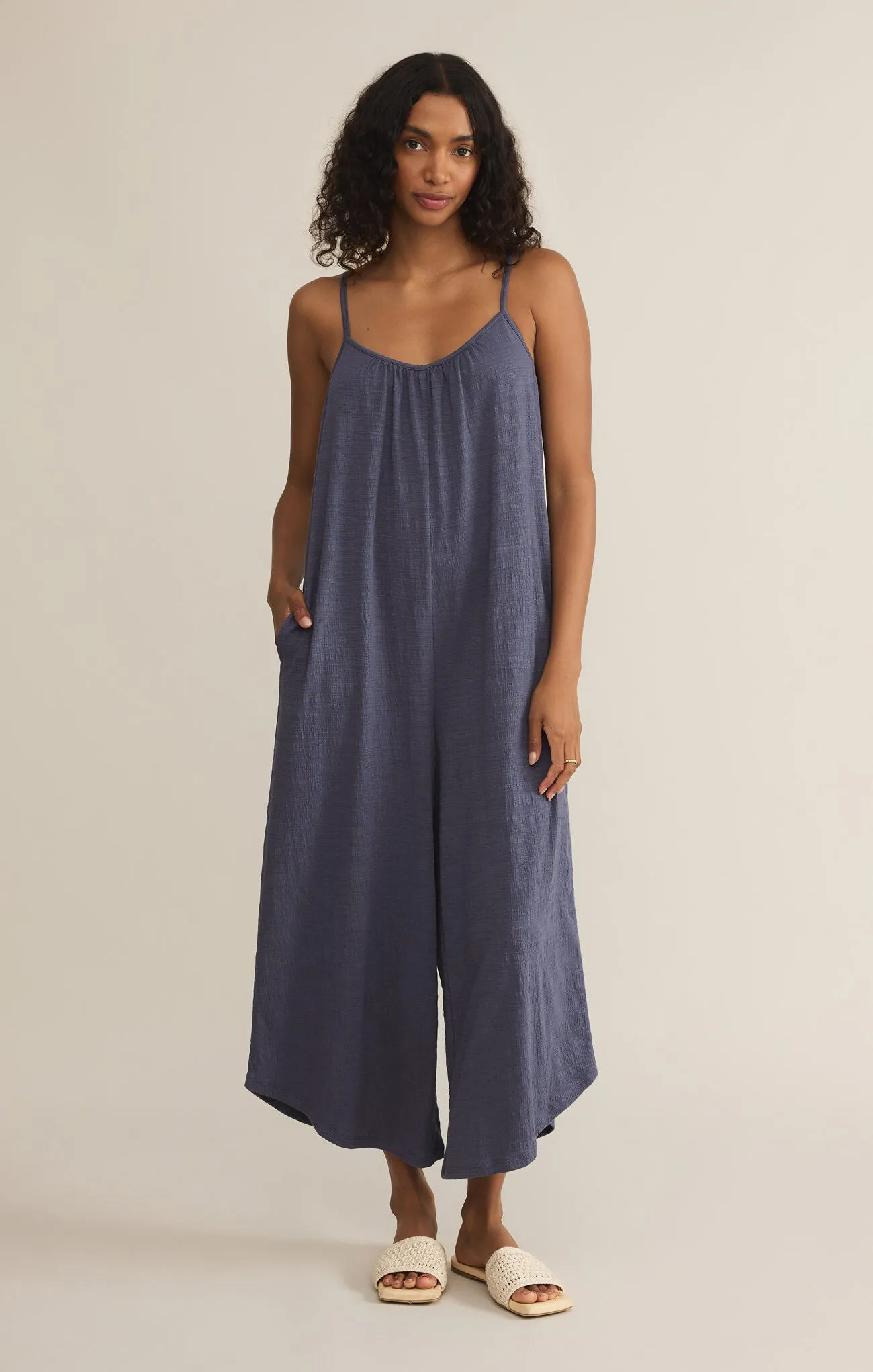 Z Supply Textured Flare Jumpsuit